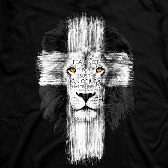 Kerusso Christian T-Shirt Lion Cross Kerusso® apparel Mens T-shirt Women's