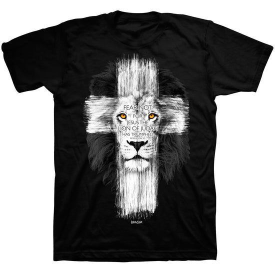 Kerusso Christian T-Shirt Lion Cross Kerusso® apparel Mens T-shirt Women's