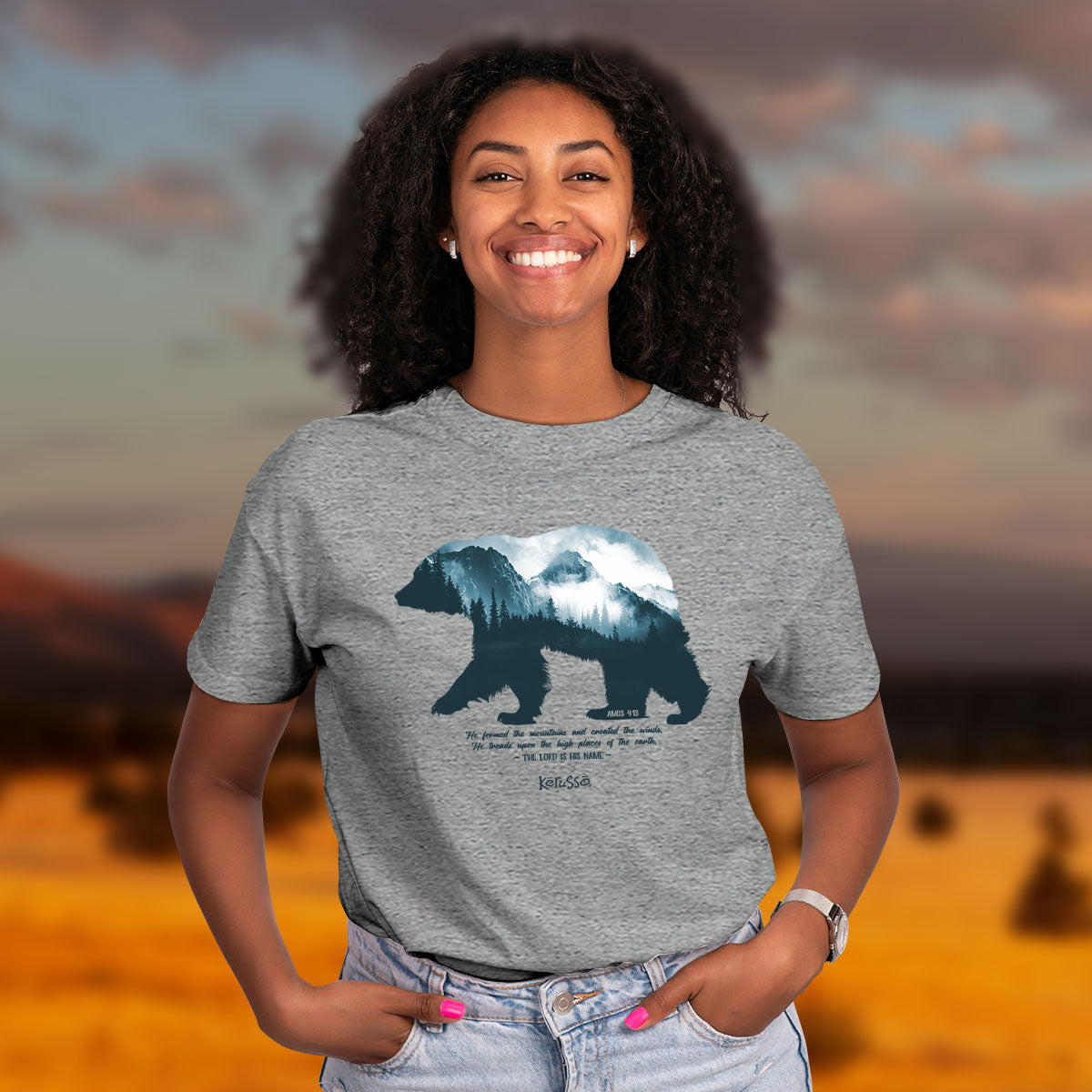 Kerusso Christian T-Shirt Mountain Bear Kerusso® apparel Mens T-shirt Women's