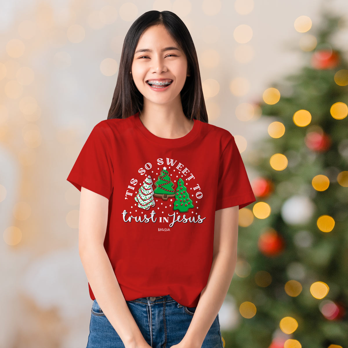 Kerusso Christmas T-Shirt Tis So Sweet Kerusso® apparel Fall 2024 Mens New Short Sleeve T-shirt Women's