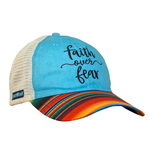 grace & truth Womens Cap Faith Over Fear Stripes grace & truth® apparel cap Hats Hats / Beanies Women's