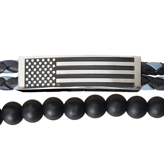 HOLD FAST Mens Bracelet Flag Wrap Braided Bead HOLD FAST® accessories jewelry