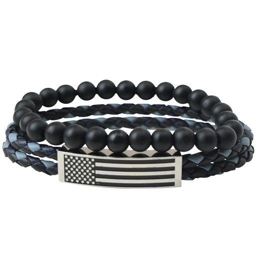 HOLD FAST Mens Bracelet Flag Wrap Braided Bead HOLD FAST® accessories jewelry