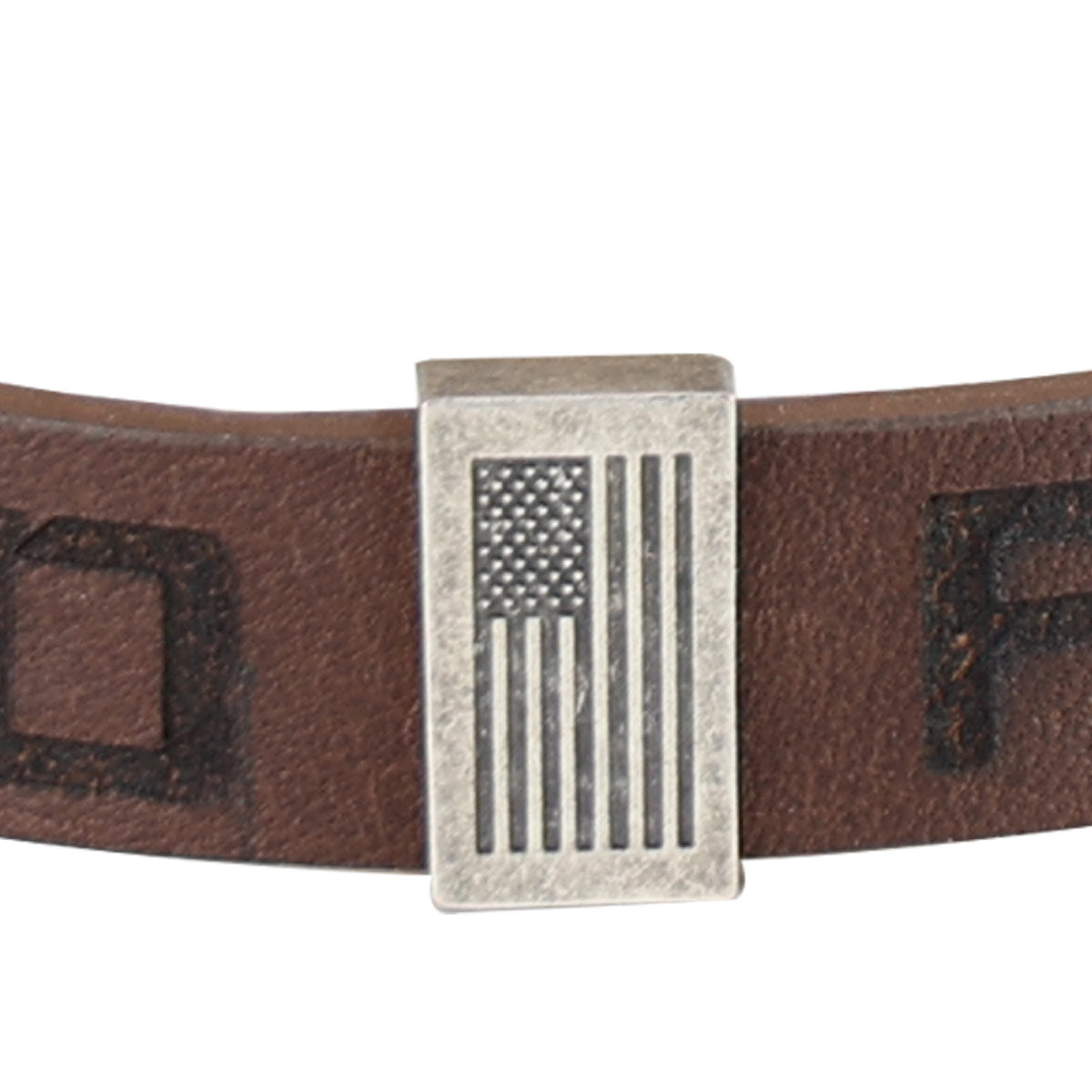 HOLD FAST Mens Bracelet Flag Snap Brown HOLD FAST® accessories jewelry