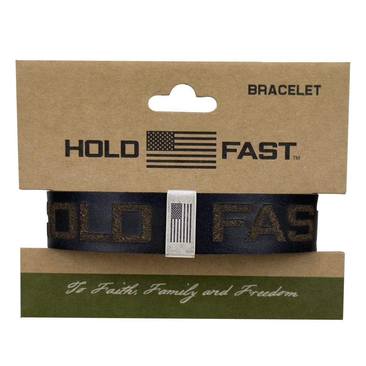 HOLD FAST Mens Bracelet Flag Snap Black HOLD FAST® accessories jewelry