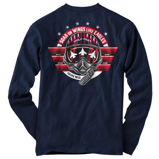 Hold Fast Mens Long Sleeve T-Shirt Soar On Wings HOLD FAST® apparel Fall 2024 Long Sleeve Long Sleeve Shirts Mens New Women's