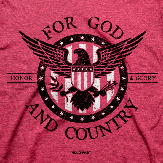 HOLD FAST Mens T-Shirt For God And Country HOLD FAST® Apparel Mens Short Sleeve T-shirts Top Seller