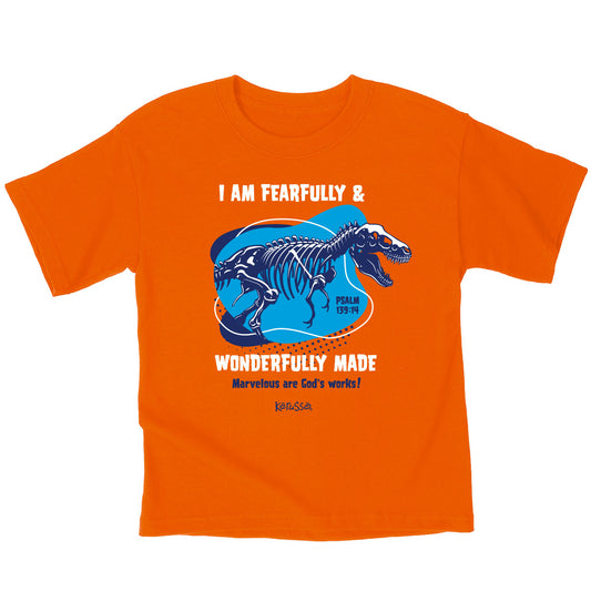 Kerusso Kids T-Shirt Wonderfully Made Dinosaur Kerusso® Kidz Apparel Kids New Short Sleeve T-shirts