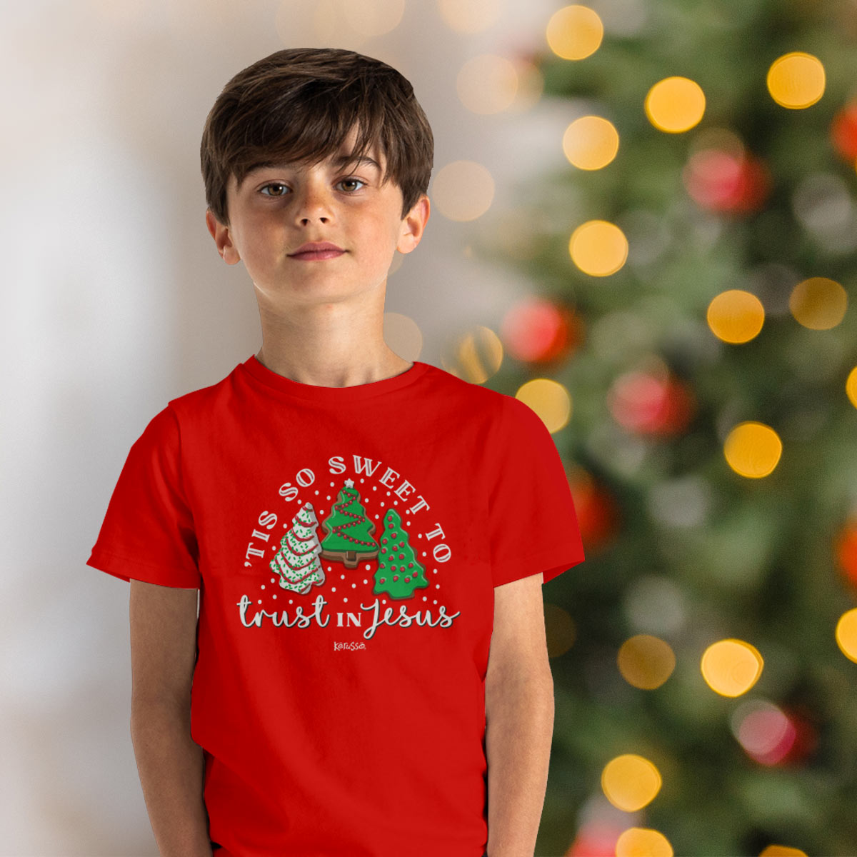 Kerusso Kids Christmas T-Shirt Tis So Sweet Kerusso® Kidz 2024 apparel Boys Fall 2024 Girls Kids New Short Sleeve T-shirt Unisex