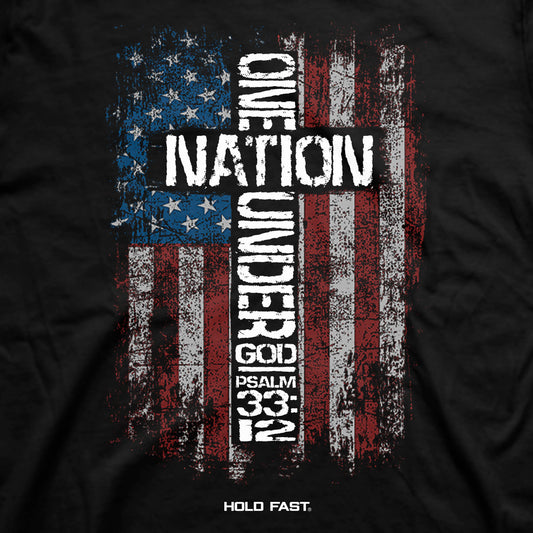 HOLD FAST Mens T-Shirt One Nation Flag HOLD FAST® apparel Mens T-shirt