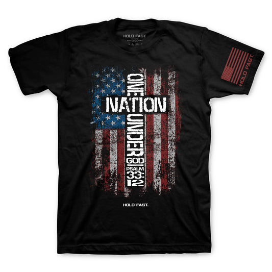 HOLD FAST Mens T-Shirt One Nation Flag HOLD FAST® apparel Mens T-shirt