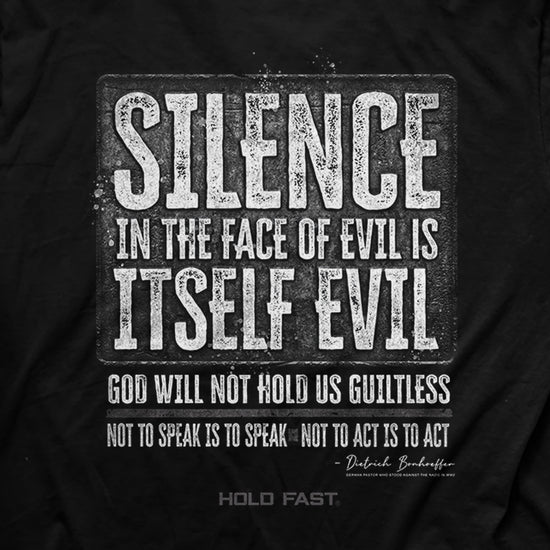 HOLD FAST Mens T-Shirt Silence/Bonhoeffer HOLD FAST® apparel Mens T-shirt