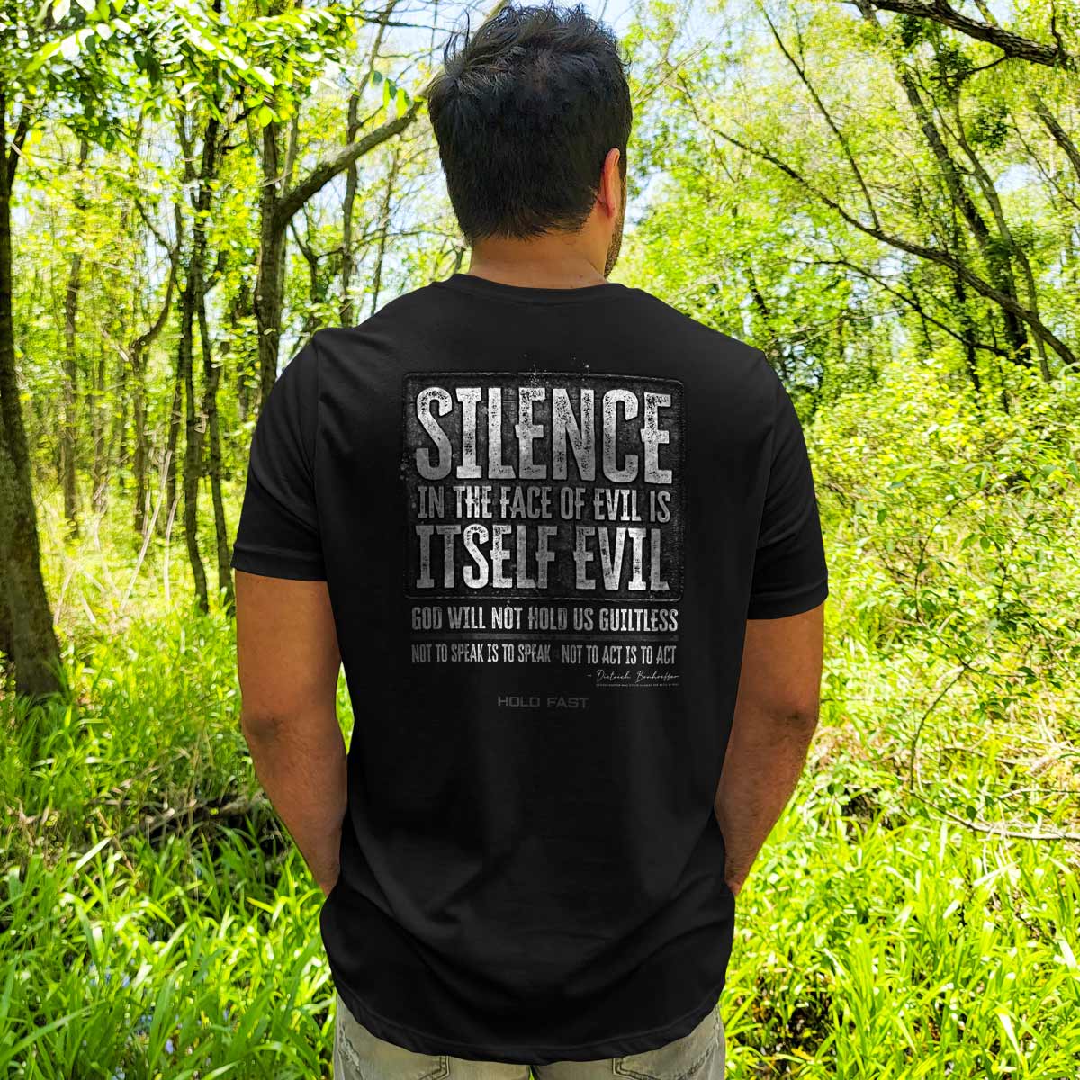 HOLD FAST Mens T-Shirt Silence/Bonhoeffer HOLD FAST® apparel Mens T-shirt