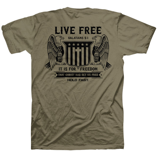 HOLD FAST Mens T-Shirt Live Free Eagles HOLD FAST® apparel Mens T-shirt