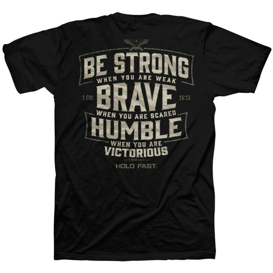 Hold Fast Mens T-Shirt Brave Strong Humble HOLD FAST® Apparel Mens New Short Sleeve T-shirts