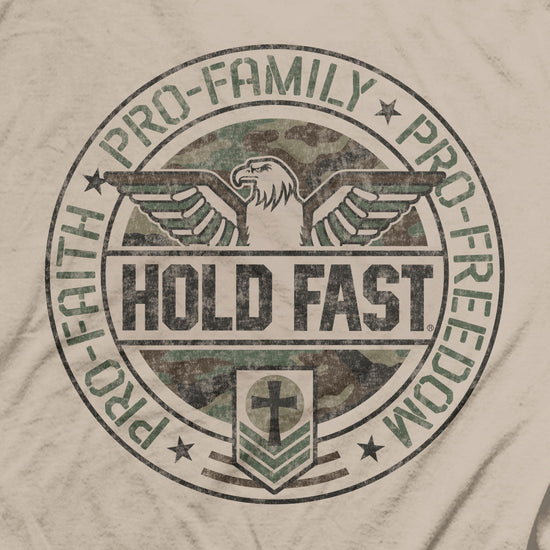 Hold Fast Mens T-Shirt Pro Faith Family Freedom Eagle HOLD FAST® apparel Mens T-shirt