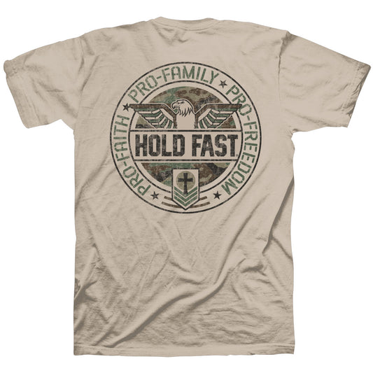 Hold Fast Mens T-Shirt Pro Faith Family Freedom Eagle HOLD FAST® apparel Mens T-shirt