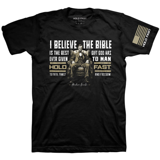 Hold Fast Mens T-Shirt Lincoln Bible HOLD FAST® apparel Mens T-shirt