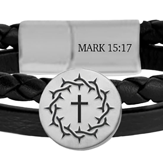 Kerusso Mens Bracelet Crown Cross Braided Metal Kerusso® accessories jewelry