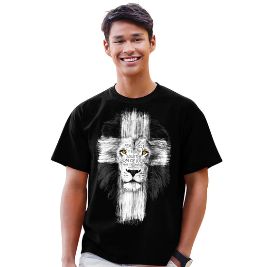 Kerusso Christian T-Shirt Lion Cross Kerusso® Apparel Mens Short Sleeve T-shirts Women's
