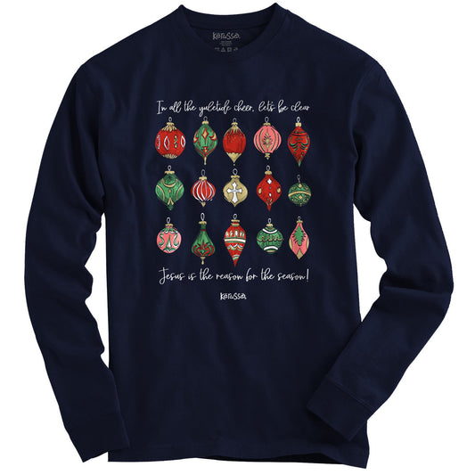 Kerusso Christmas Long Sleeve T-Shirt Ornaments Kerusso® apparel Fall 2024 Long Sleeve Long Sleeve Shirts Mens New Women's