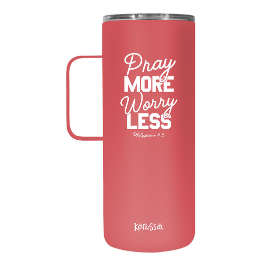 Kerusso Pray More 22 oz Stainless Steel Tumbler With Handle Kerusso® accessories Cup Drinkware Tumbler