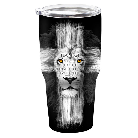 Kerusso Lion Cross 30 oz Stainless Steel Tumbler Kerusso® accessories Cup Drinkware Tumbler