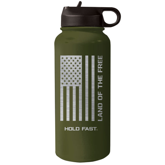 HOLD FAST 32 oz Stainless Steel Bottle Land Of The Free HOLD FAST® accessories Cup Drinkware Tumbler