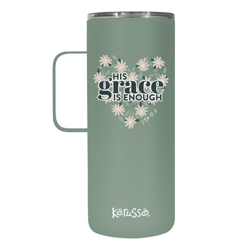 Kerusso 22 oz Stainless Steel Mug With Handle His Grace Is Enough Kerusso® accessories Cup Drinkware