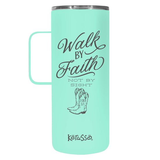 Kerusso 22 oz Stainless Steel Mug With Handle Walk By Faith Kerusso® accessories Cup Drinkware