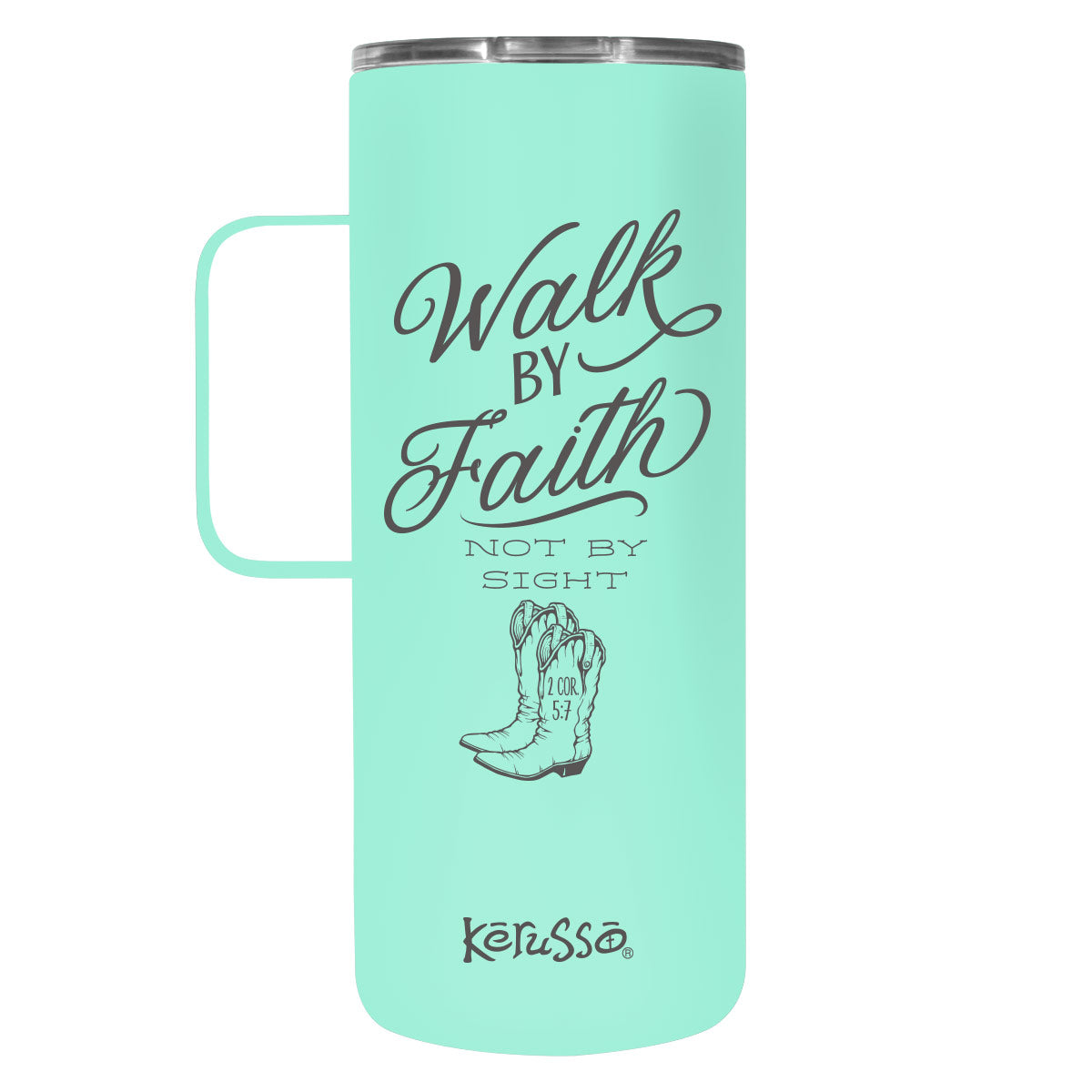 Kerusso 22 oz Stainless Steel Mug With Handle Walk By Faith Kerusso® accessories Cup Drinkware