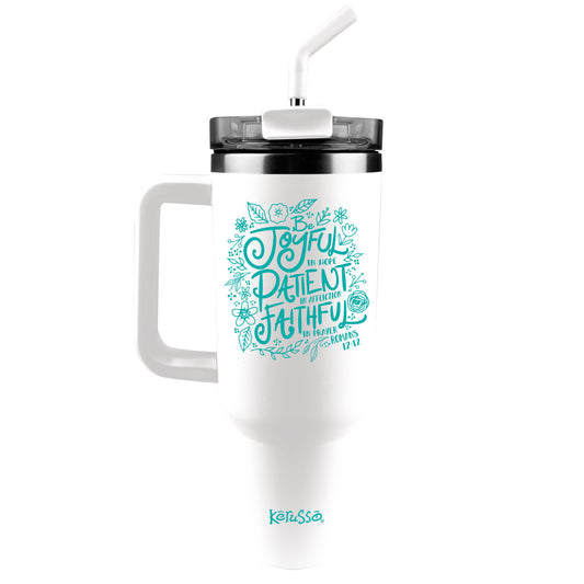 Kerusso 40 oz Stainless Steel Mug With Straw Be Joyful Kerusso® accessories Cup Drinkware