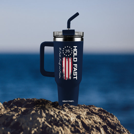 HOLD FAST 40 oz Stainless Steel Mug With Straw 76 Flag HOLD FAST® accessories Cup Drinkware Tumbler