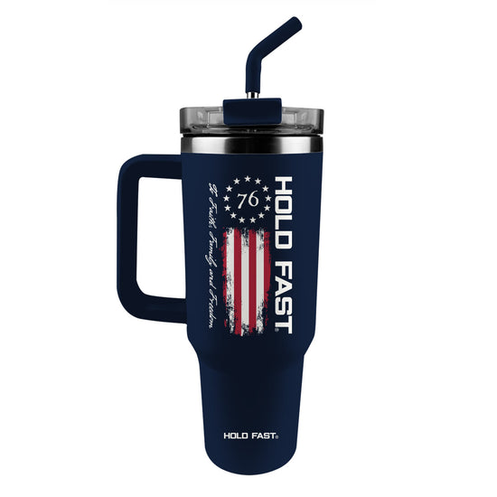 HOLD FAST 40 oz Stainless Steel Mug With Straw 76 Flag HOLD FAST® accessories Cup Drinkware Tumbler