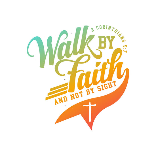 Kerusso Walk by Faith Script Sticker Kerusso® accessories Decal / Stickers