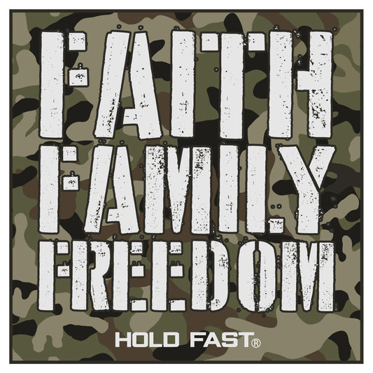 HOLD FAST Faith Family Freedom Camo Sticker HOLD FAST® accessories Decal / Stickers