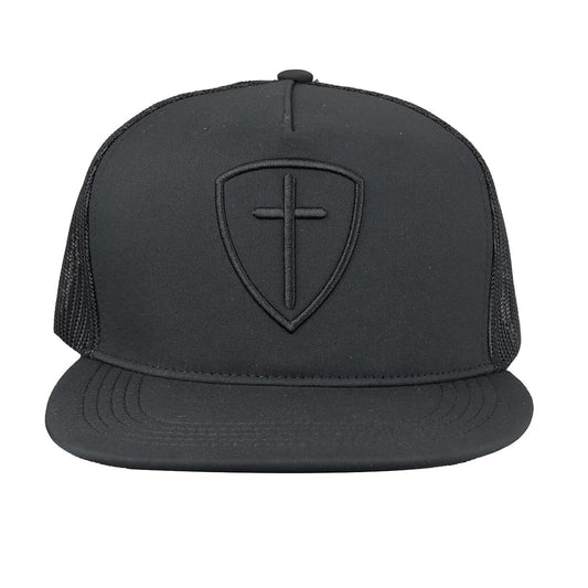 Kerusso Mens Cap Black Cross And Shield Kerusso® apparel cap Fall 2024 Hats Hats / Beanies Mens New