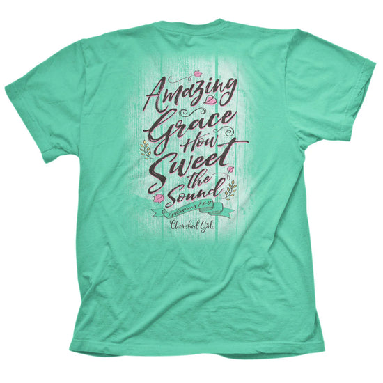 Cherished Girl Womens T-Shirt Amazing Grace Shiplap Cherished Girl® Apparel Short Sleeve T-shirts Top Seller Women's