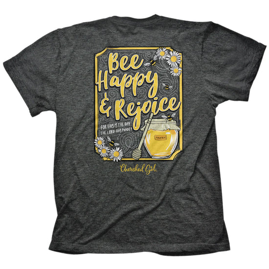 Cherished Girl Womens T-Shirt Bee Happy Cherished Girl® Apparel Short Sleeve T-shirts Women's