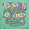 Cherished Girl Womens T-Shirt Blessed Is She Cherished Girl® Apparel Short Sleeve T-shirts Women's