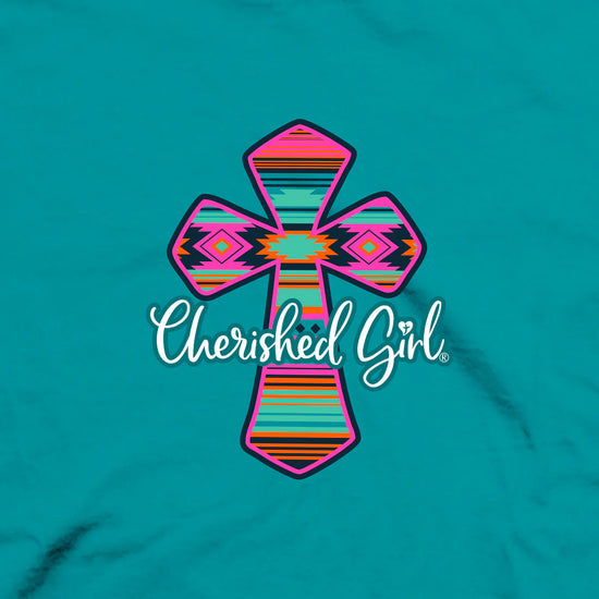 Cherished Girl Womens T-Shirt Serape Cross Cherished Girl® Apparel Short Sleeve T-shirts Women's