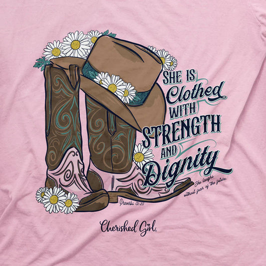 Cherished Girl Womens T-Shirt Strength Boots Cherished Girl® Apparel Short Sleeve T-shirts Women's