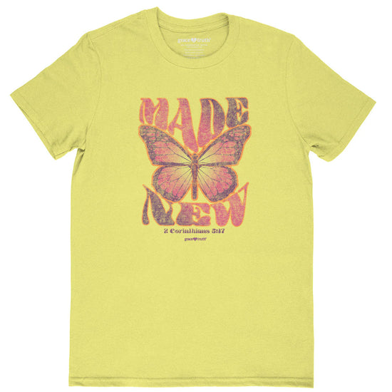 grace & truth Womens T-Shirt Made New Butterfly grace & truth® Apparel Short Sleeve T-shirts Women's