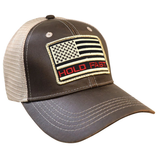 HOLD FAST Mens Cap Flag Red And Tan HOLD FAST® Apparel Hats Hats / Beanies Mens