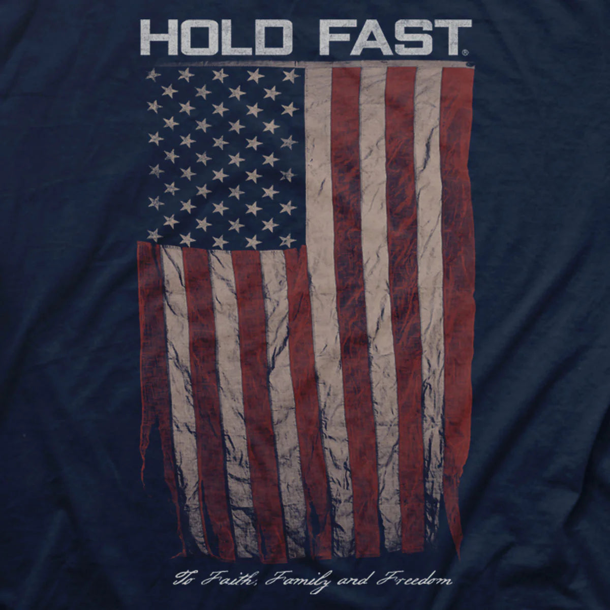 HOLD FAST Mens T-Shirt Antique Flag HOLD FAST® Apparel Mens Short Sleeve T-shirts