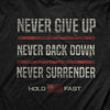 HOLD FAST Mens T-Shirt Never Give Up HOLD FAST® Apparel Mens Short Sleeve T-shirts