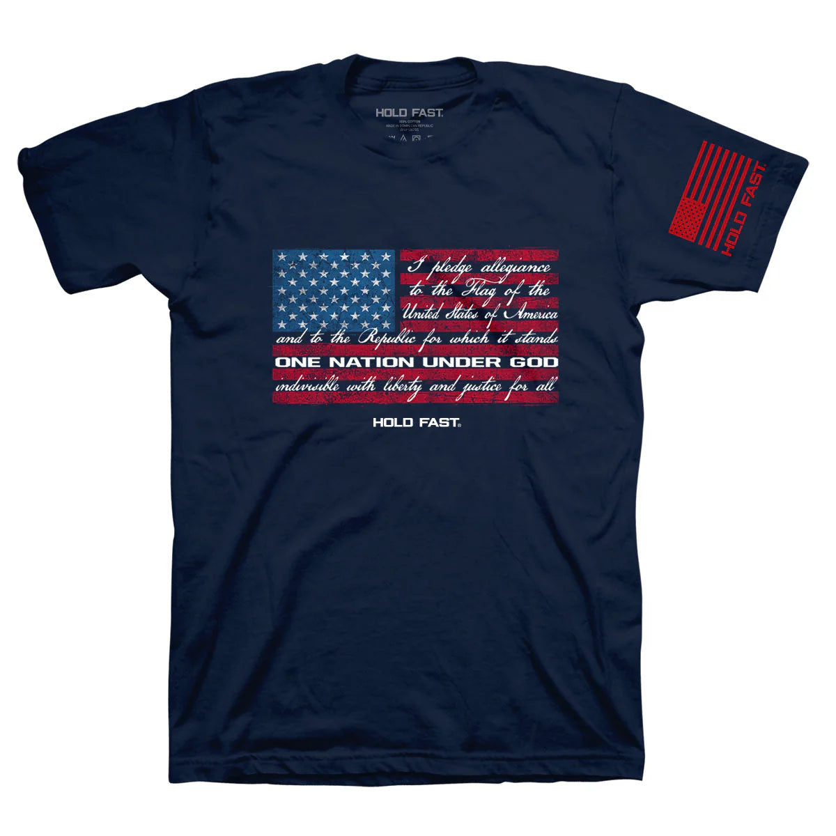 HOLD FAST Mens T-Shirt Pledge Flag HOLD FAST® Apparel Mens Short Sleeve T-shirts