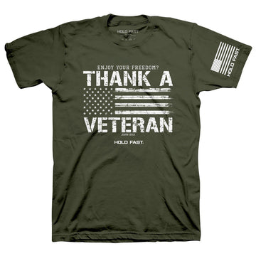 HOLD FAST Mens T-Shirt Thank A Veteran HOLD FAST® Apparel Mens Short Sleeve T-shirts