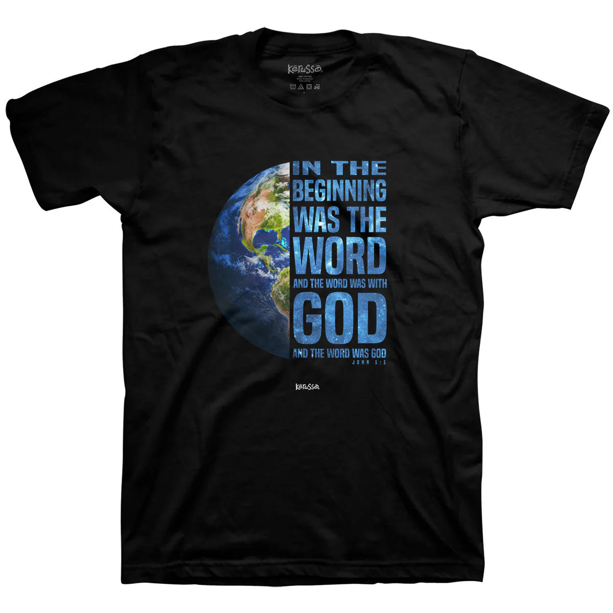Kerusso Christian T-Shirt In The Beginning Globe Kerusso® Apparel Mens New Short Sleeve T-shirts Women's