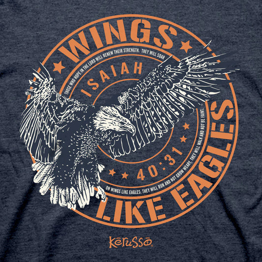 Kerusso Christian T-Shirt Wings Like Eagles Crest Kerusso® Apparel Mens Short Sleeve T-shirts Women's